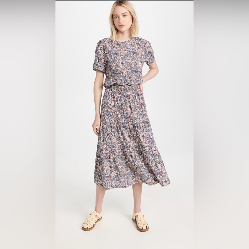 EUC Nation LTD- Martine Casual Peasant Dress in Color Cherry Blossom. Size L